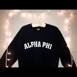 Navy Alpha Phi Crewneck Sweatshirt // GILDAN